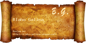 Blaho Galina névjegykártya